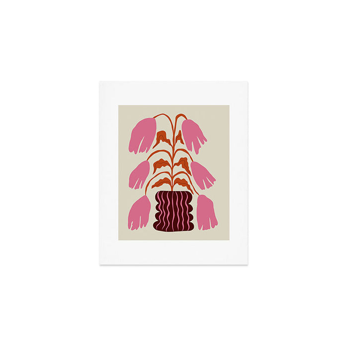Pink dropping flower pottery   Art Print Gallery Image 1