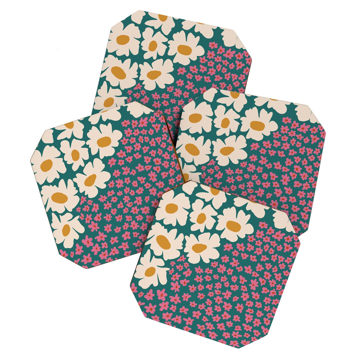 Pop-art abstract flower 2 Coaster Gallery Image 1