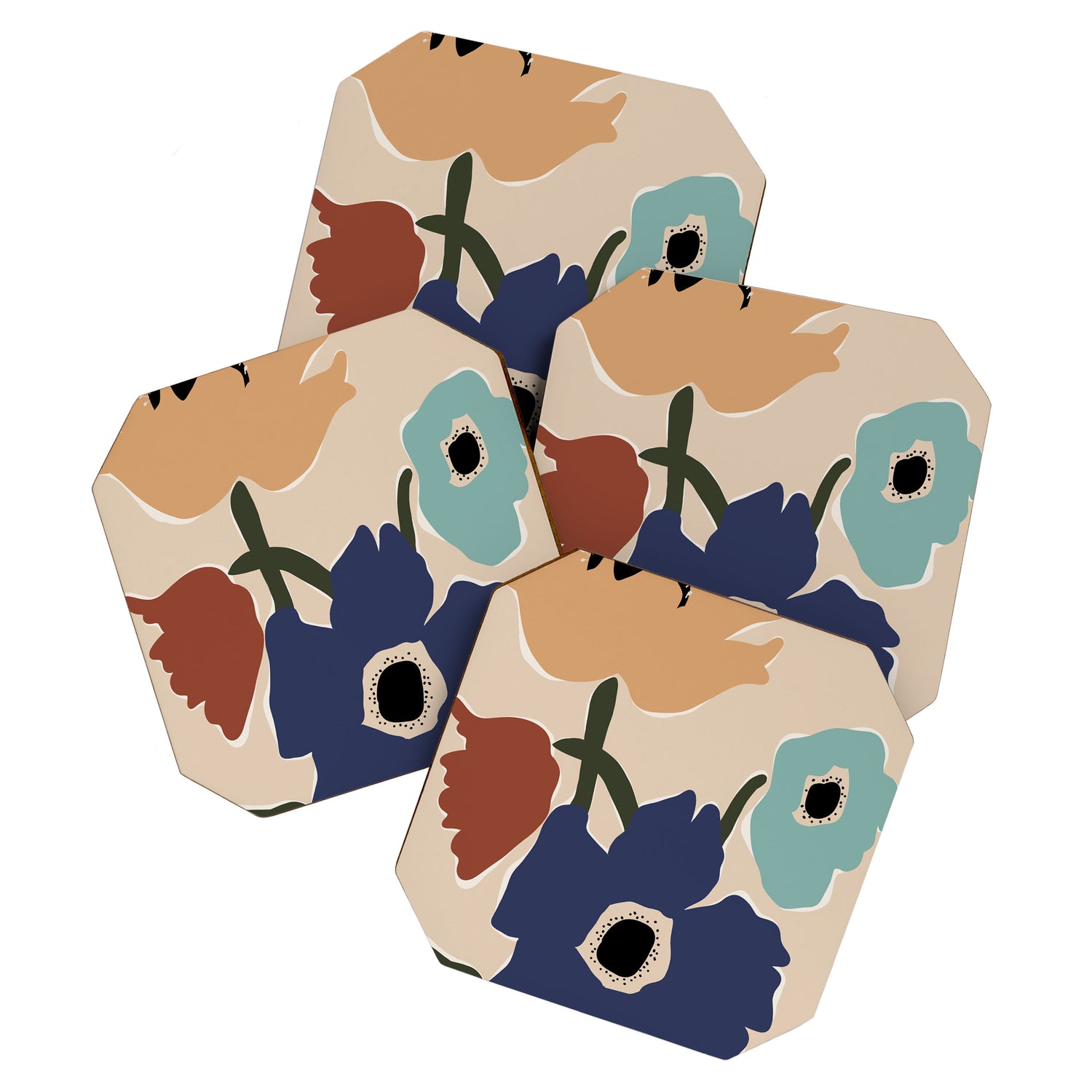 poppy flower market  Coaster Gallery Image 1