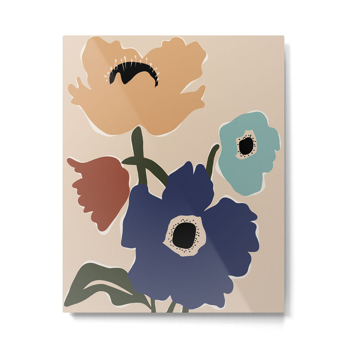 poppy flower market  Metal Print Gallery Image 1