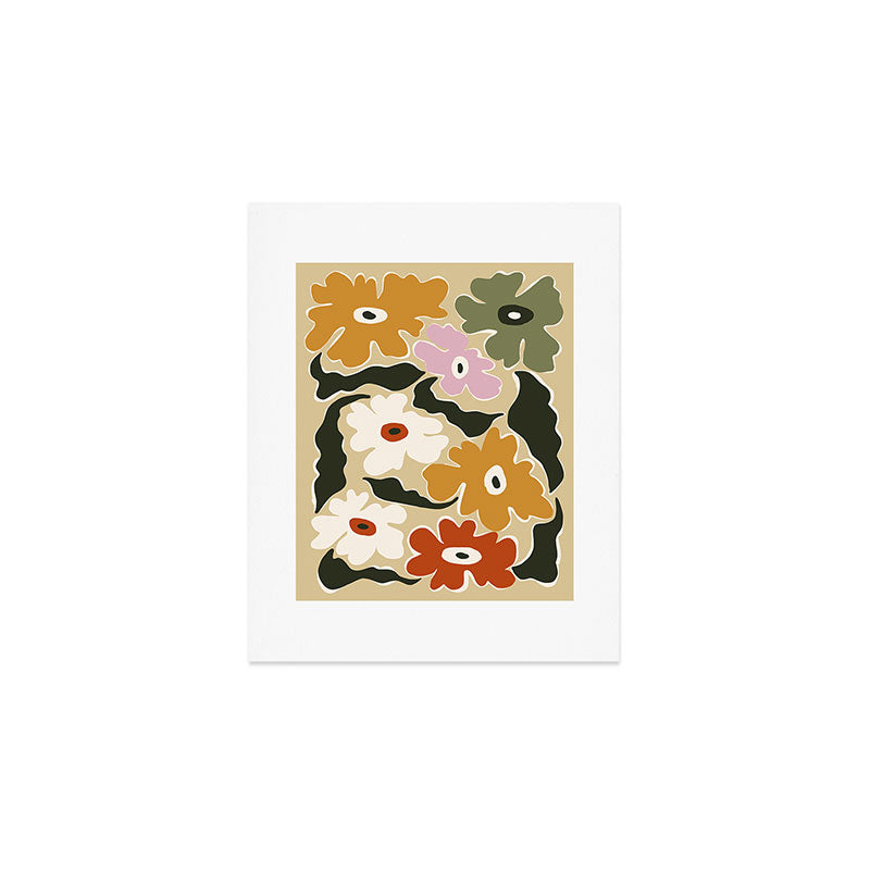 Retro abstract floral  Art Print Gallery Image 1