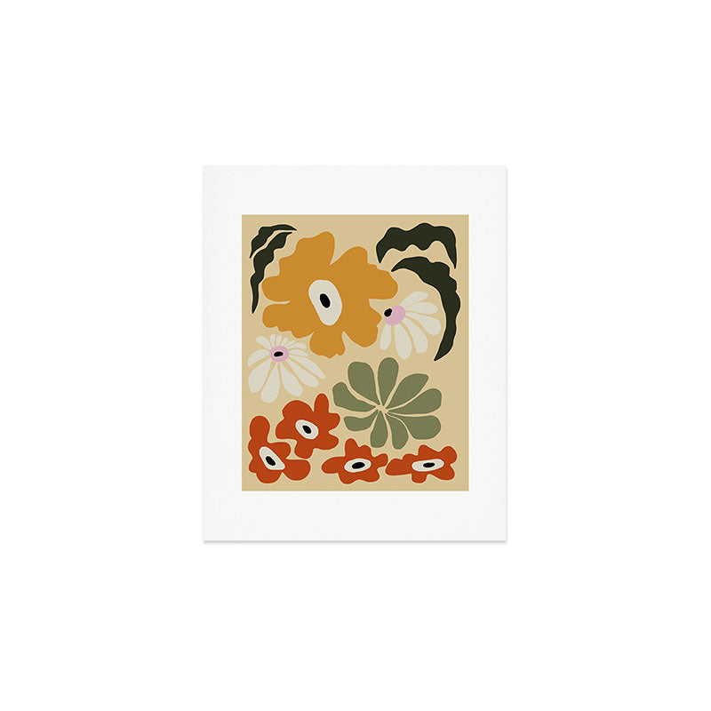 Retro abstract floral  Art Print Gallery Image 1