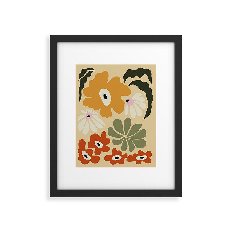 Retro abstract floral  Framed Art Print Gallery Image 5