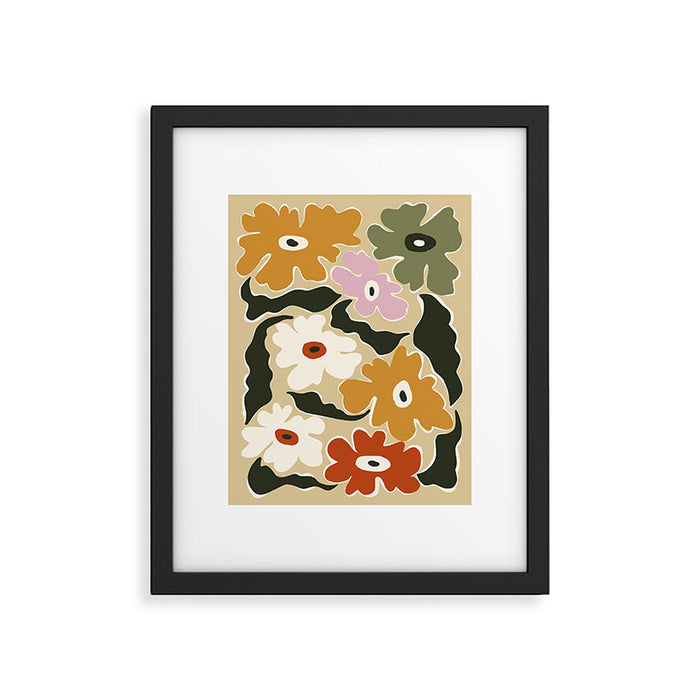 Retro abstract floral  Framed Art Print Gallery Image 1