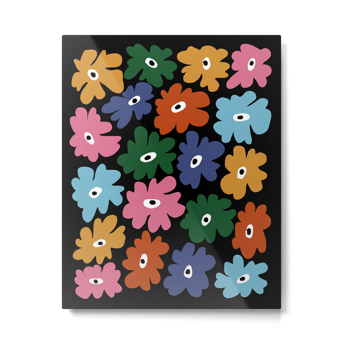 Retro blooming night  Metal Print Gallery Image 1