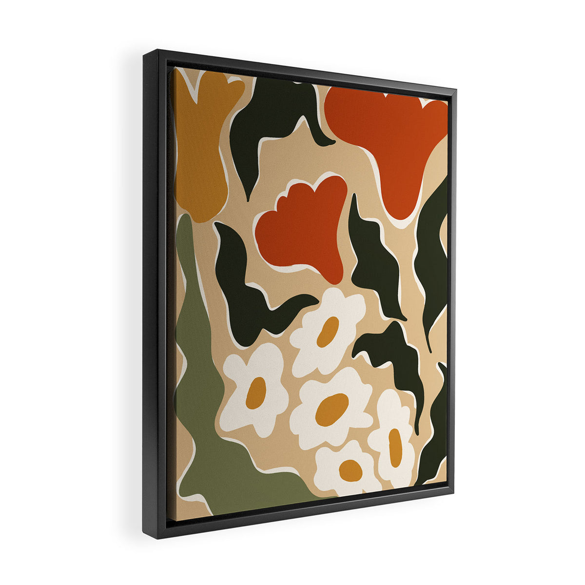 RETRO BOLD flowers  Framed Canvas Print Gallery Image 2