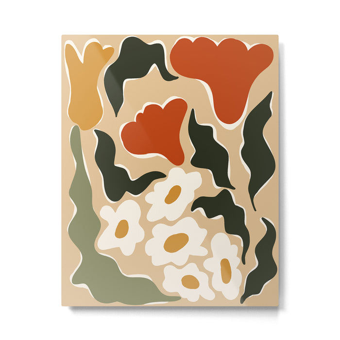 RETRO BOLD flowers  Metal Print Gallery Image 1