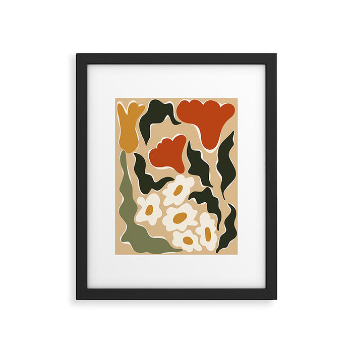 RETRO BOLD flowers  Framed Art Print Gallery Image 1
