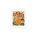 retro checkered flower pot Art Print Gallery Image 1