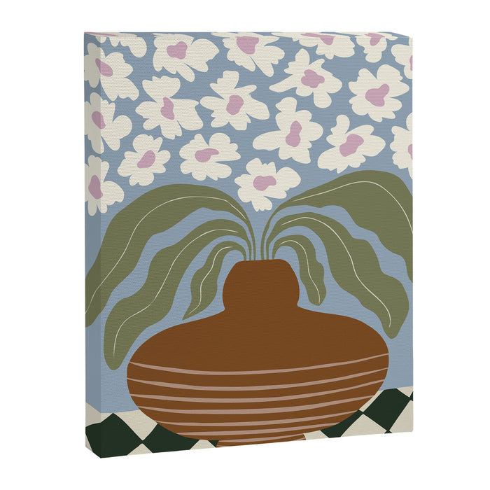 Retro clay and flower Canvas Print Gallery Image 1