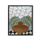 Retro clay and flower Framed Canvas Print Gallery Image 6