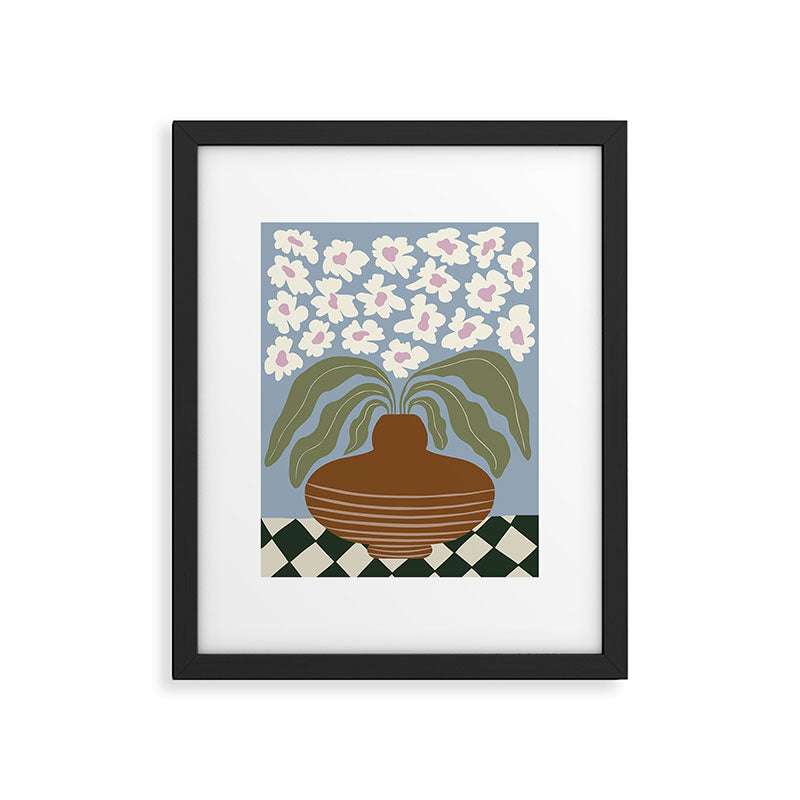 Retro clay and flower Framed Art Print Gallery Image 5