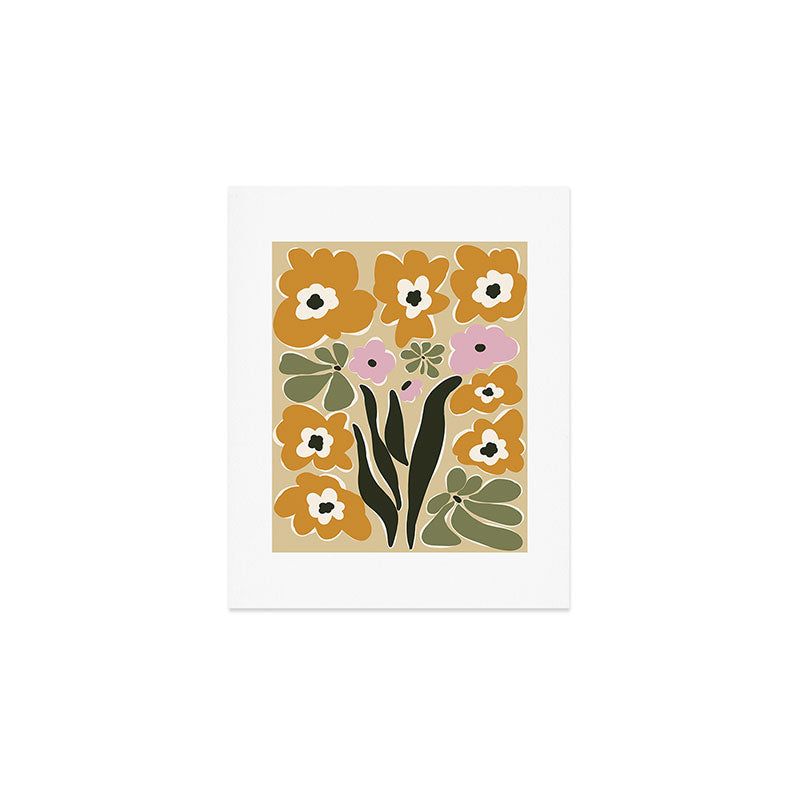 RETRO floral garden  Art Print Gallery Image 1