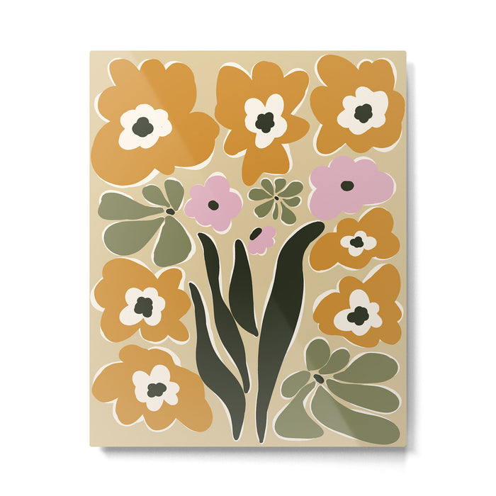 RETRO floral garden  Metal Print Gallery Image 1