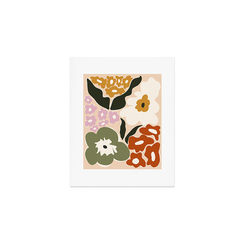 Retro flower party  Art Print Gallery Image 1