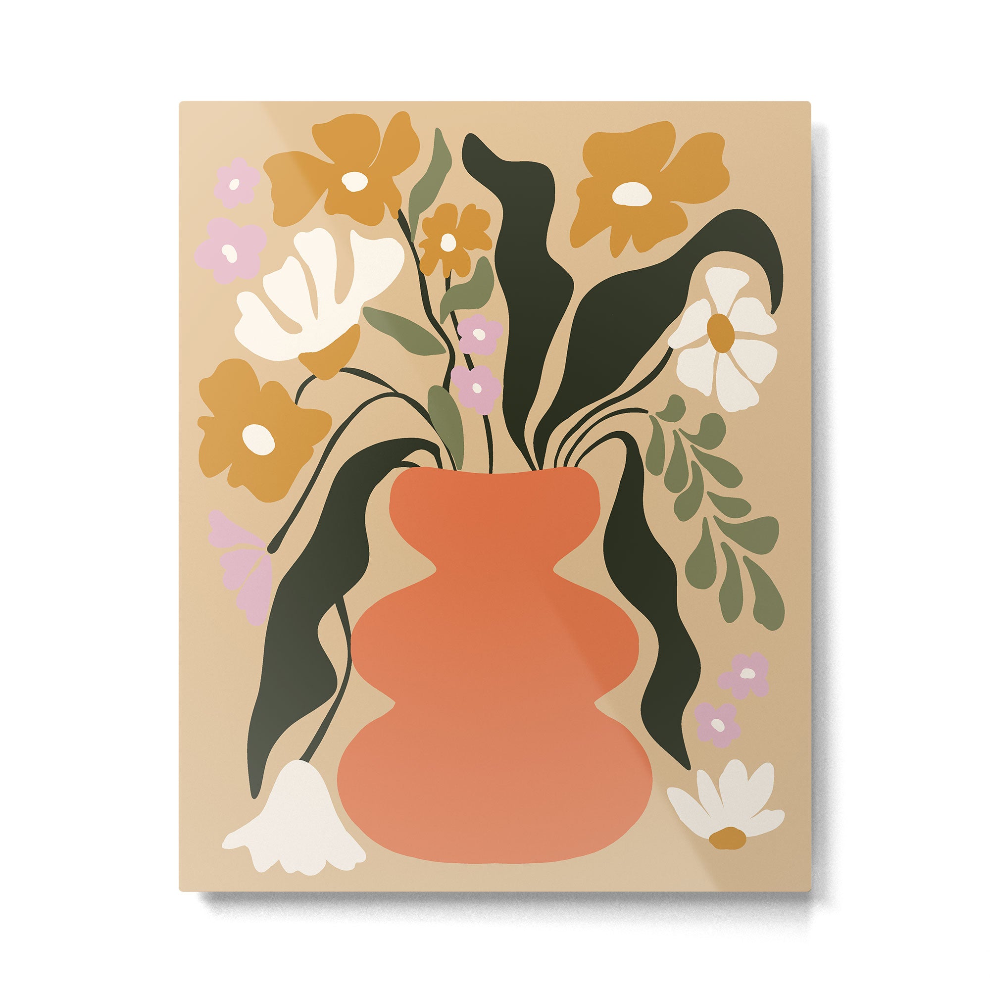 Retro flower pot  Metal Print Gallery Image 4