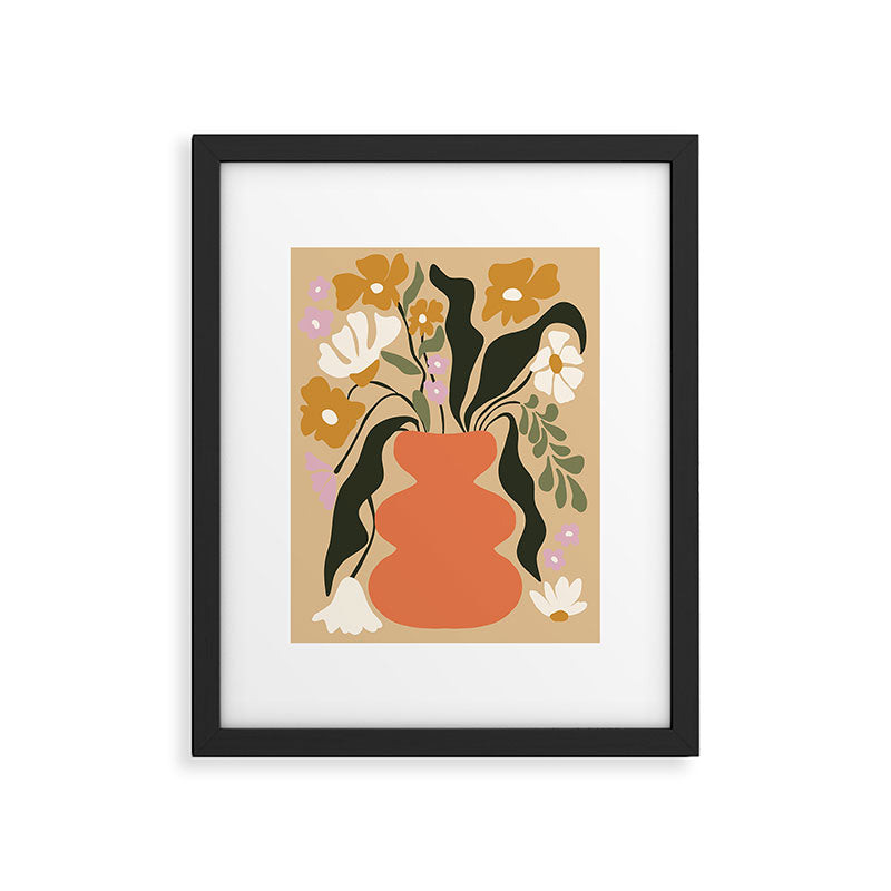 Retro flower pot  Framed Art Print Gallery Image 5