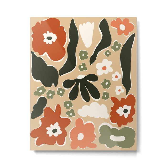 retro matisse flower garden  Metal Print Gallery Image 1