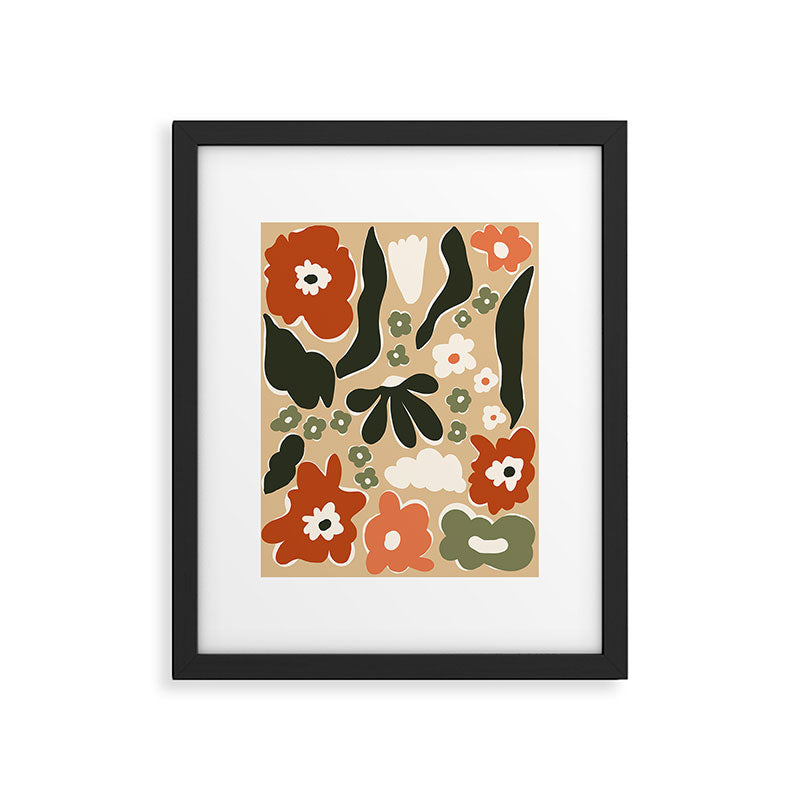 retro matisse flower garden  Framed Art Print Gallery Image 5
