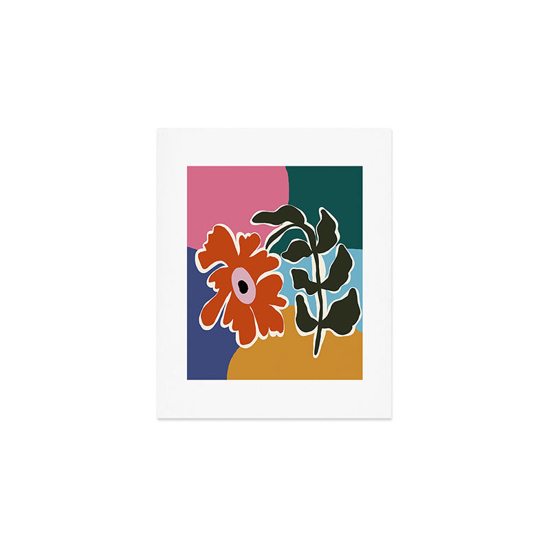 Retro minimal flower I Art Print Gallery Image 1