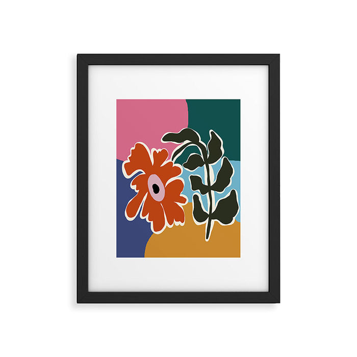 Retro minimal flower I Framed Art Print Gallery Image 1