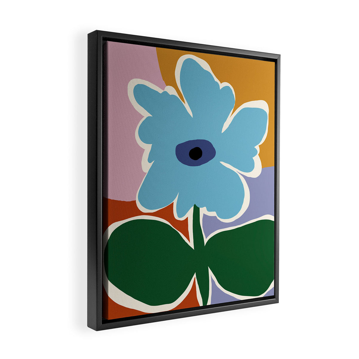 Retro minimal flower III Framed Canvas Print Gallery Image 2