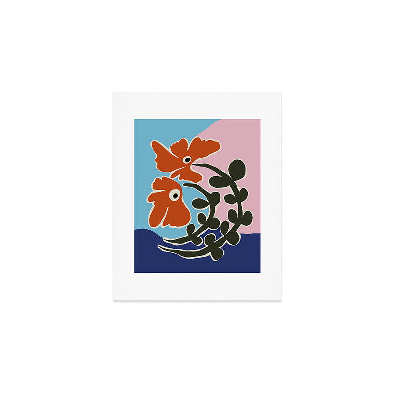 Retro minimal flower V Art Print Gallery Image 1