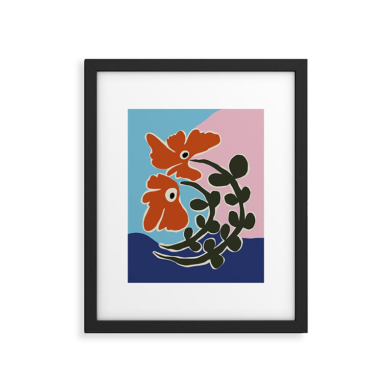Retro minimal flower V Framed Art Print Gallery Image 5