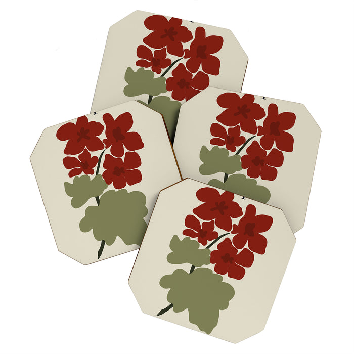 Scorpio red geranium  Coaster Gallery Image 1