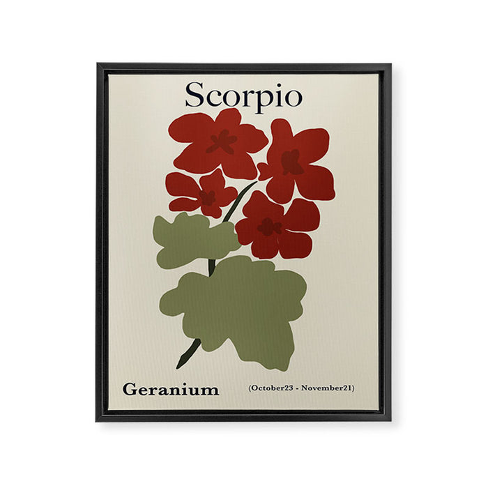 Scorpio red geranium  Framed Canvas Print Gallery Image 1