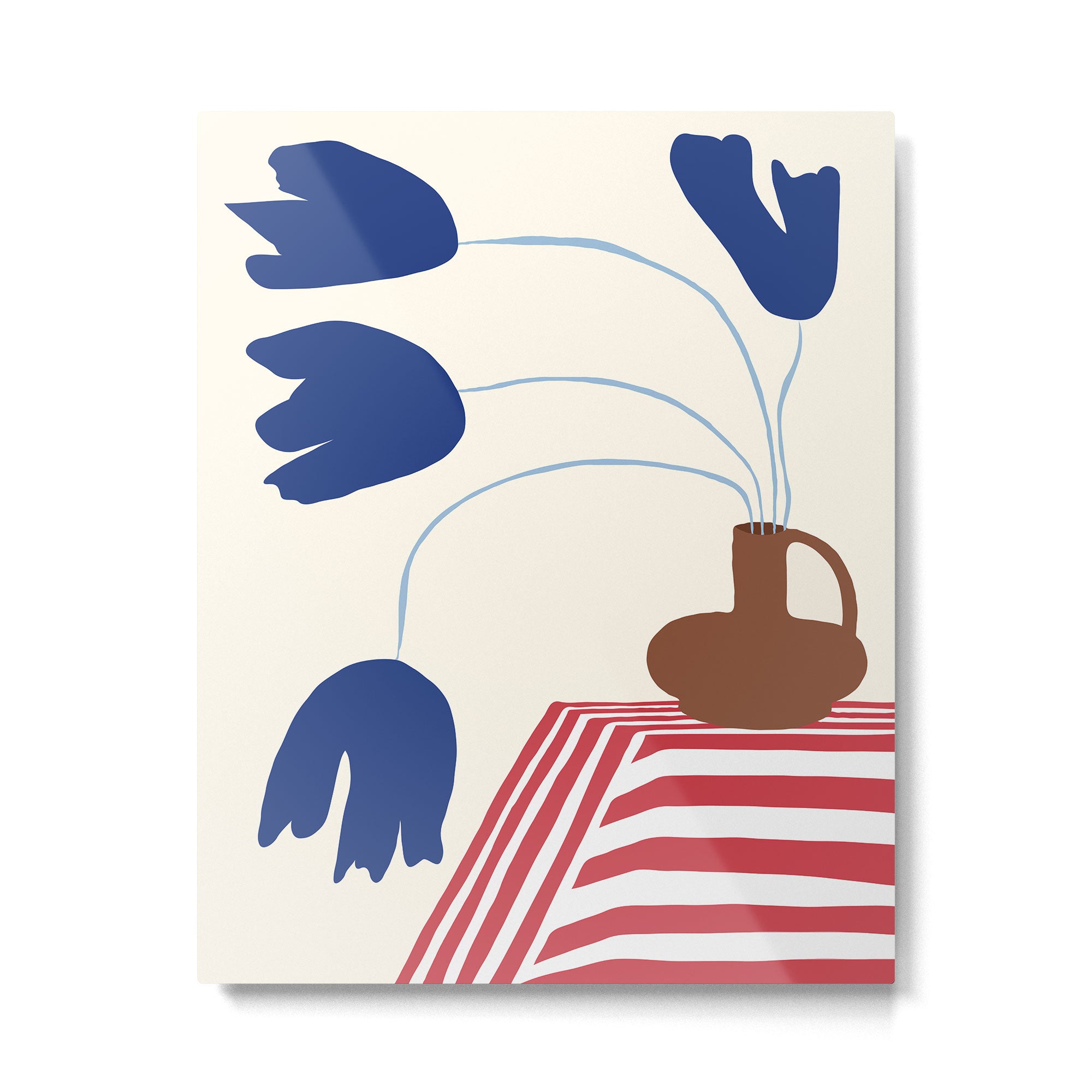 Still life flower pottery Metal Print Gallery Image 4