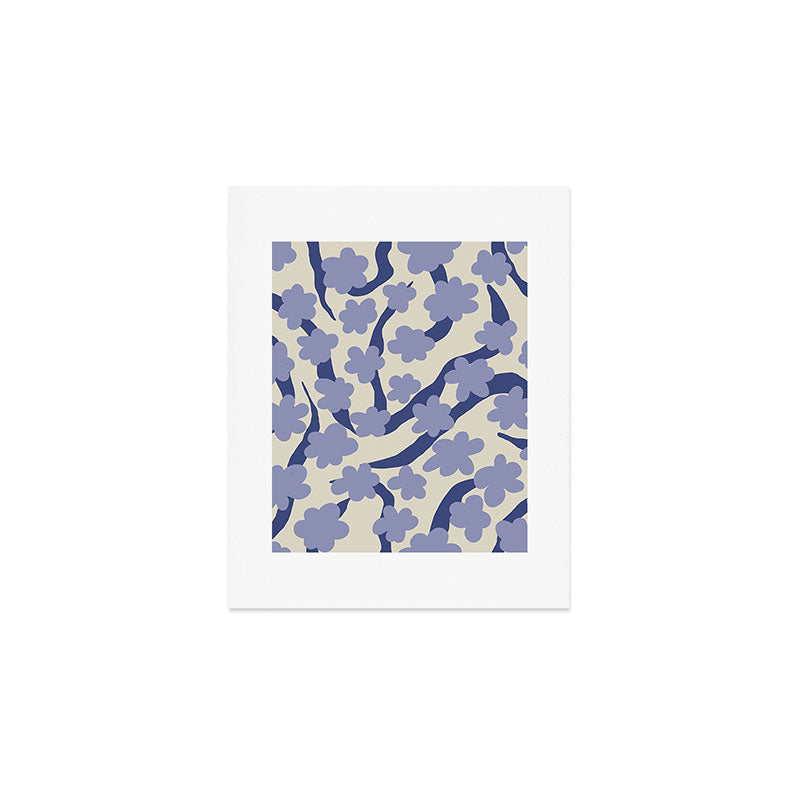 Summer blue Floral Art Print Gallery Image 1