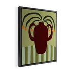 Summer Flower pottery with stripe Framed Canvas Print Gallery Image 2