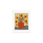 Summer flowerpot with check  Art Print Gallery Image 1
