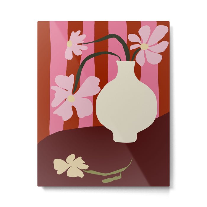 Summer stripped pottery  Metal Print Gallery Image 1