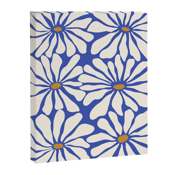 Sunny Floral Blue Canvas Print Gallery Image 1