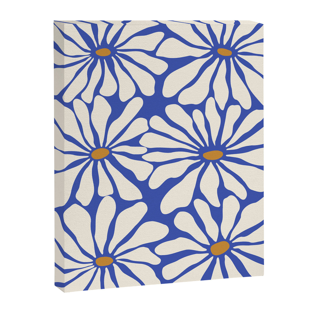 Sunny Floral Blue Canvas Print Gallery Image 6