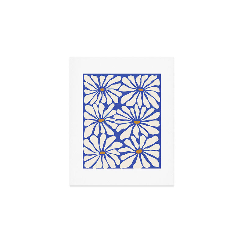 Sunny Floral Blue Art Print Gallery Image 1