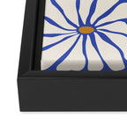 Sunny Floral Blue Framed Canvas Print Gallery Image 3