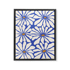 Sunny Floral Blue Framed Canvas Print Gallery Image 6