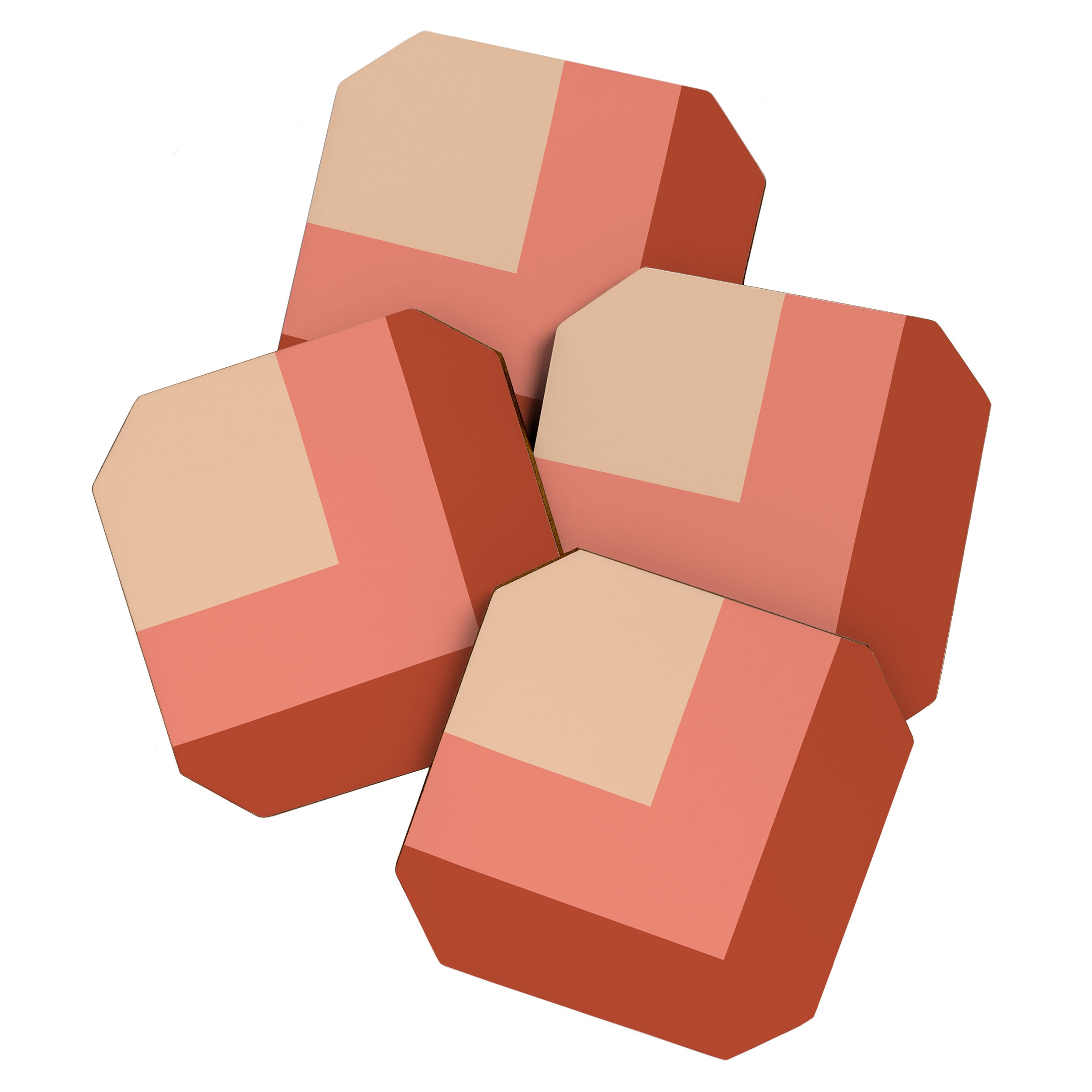 terracotta color block   Coaster Gallery Image 1