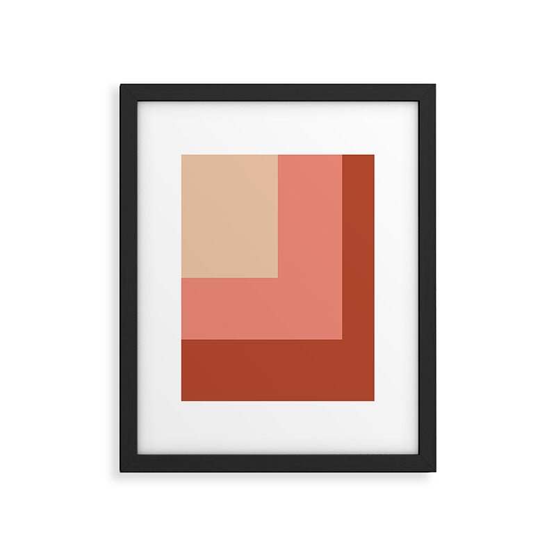 terracotta color block   Framed Art Print Gallery Image 6