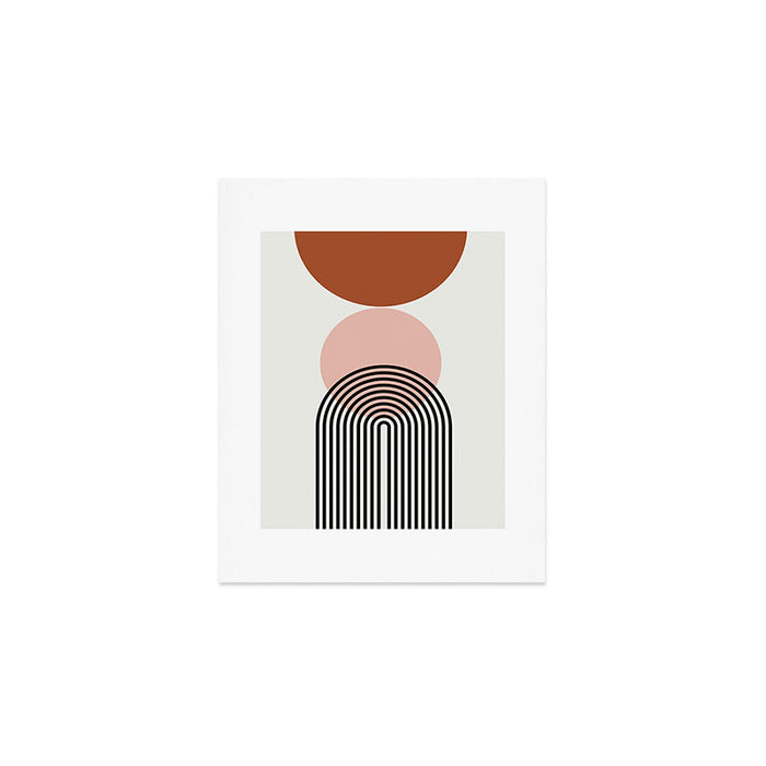 terracotta sun and moon abstract  Art Print Gallery Image 1