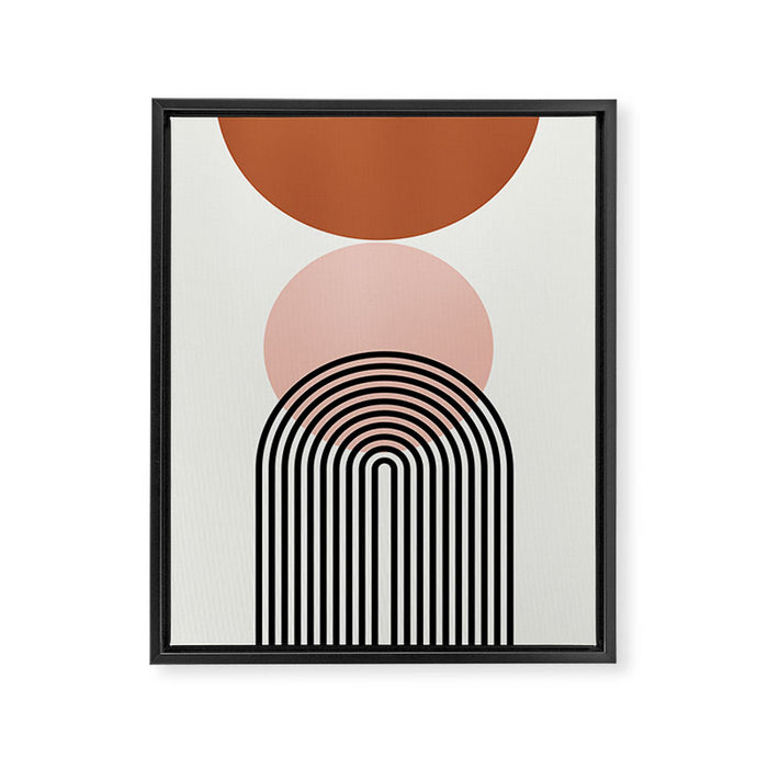 terracotta sun and moon abstract  Framed Canvas Print Gallery Image 1