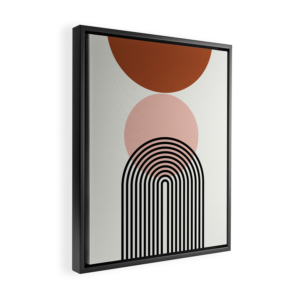 terracotta sun and moon abstract  Framed Canvas Print Gallery Image 2