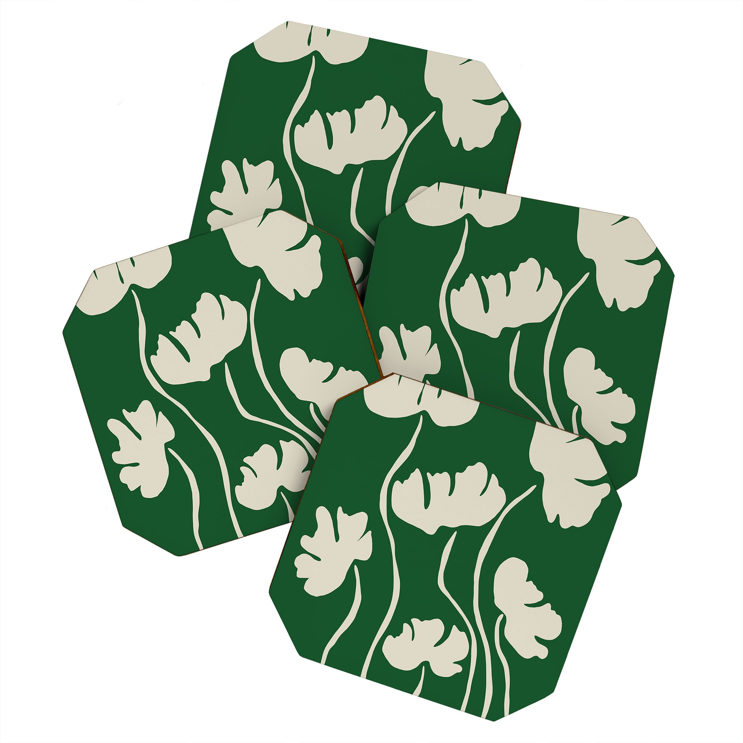 The magical Green floral Coaster Gallery Image 1