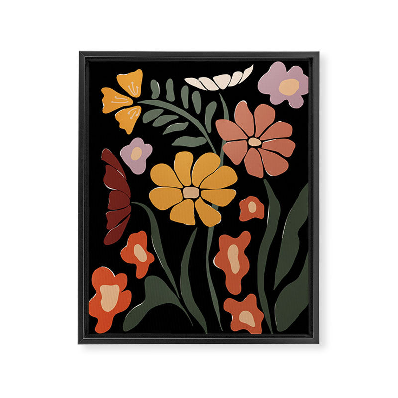 TROPICAL floral night Framed Canvas Print Gallery Image 6
