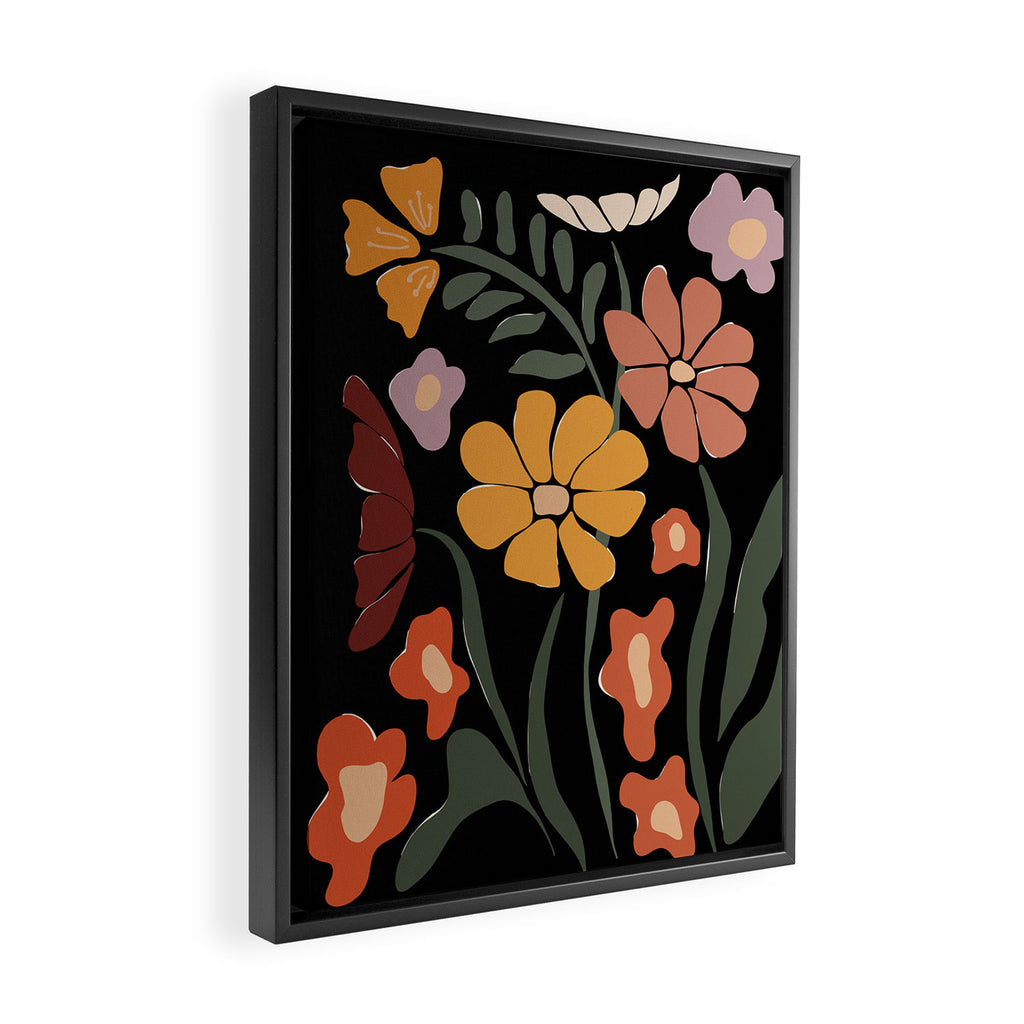TROPICAL floral night Framed Canvas Print Gallery Image 2