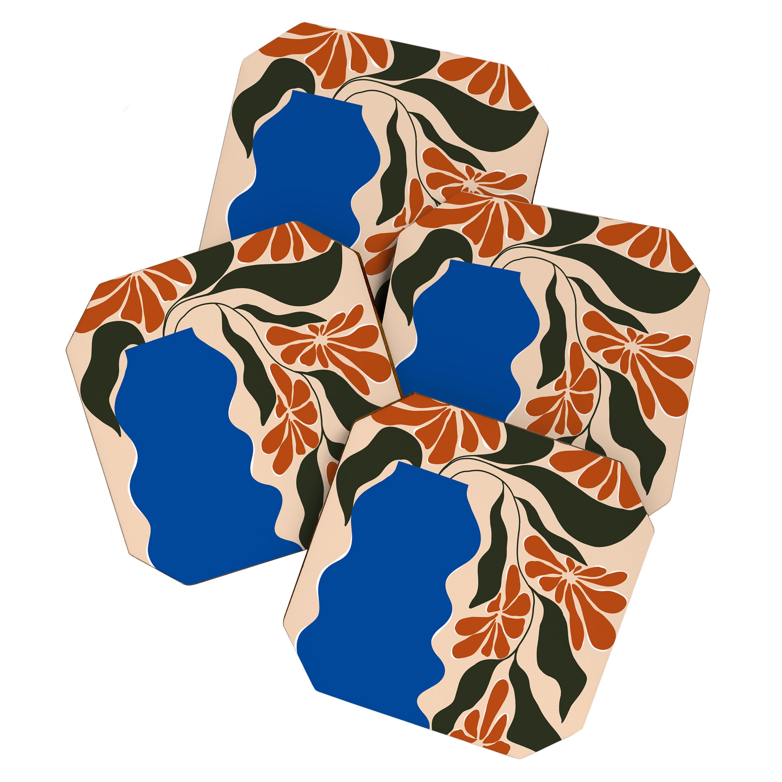 Tropical flower pot Coaster Gallery Image 1
