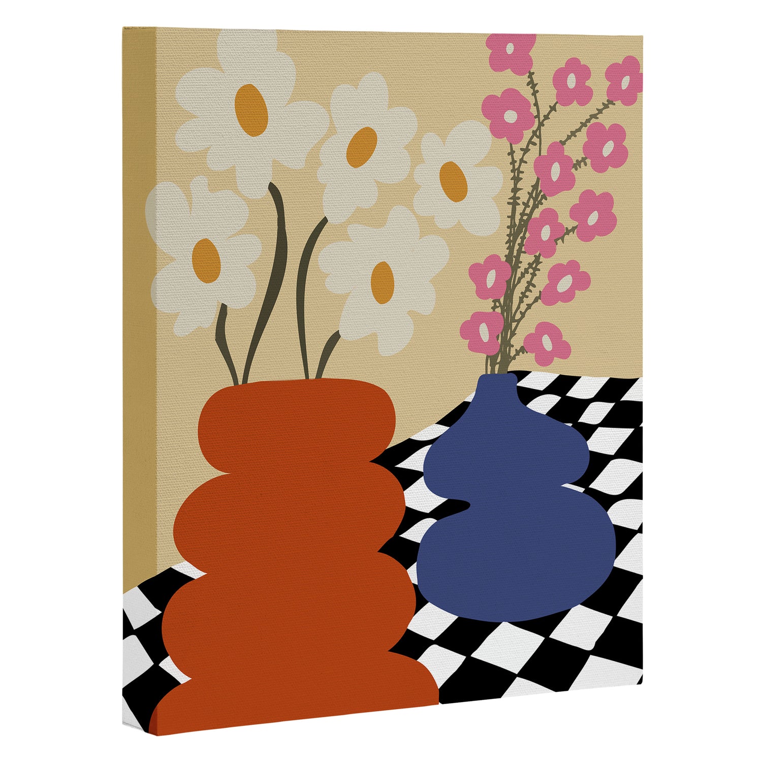 Two blooming pottery   Canvas Print Gallery Image 3